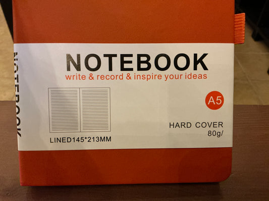 A5 hard cover notebook